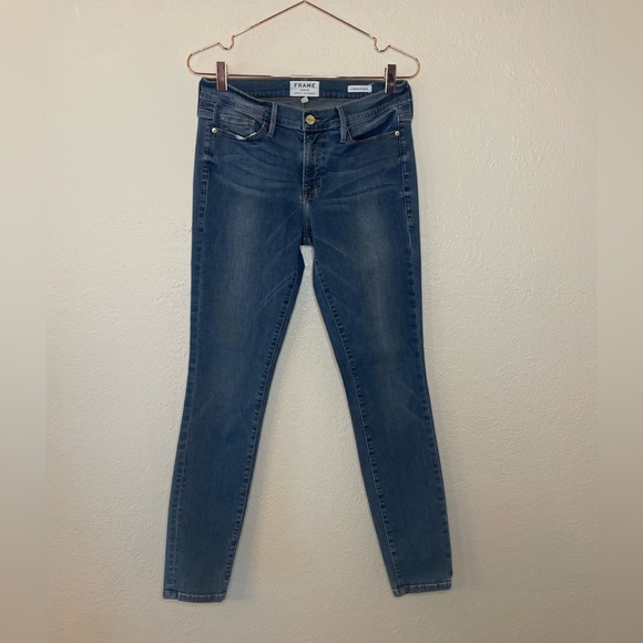 Frame Denim Skinny Jean in Kenwood Blue - Picture 3 of 9
